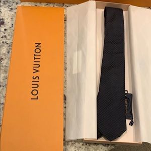 Louis Vuitton dark blue/black checkered tie